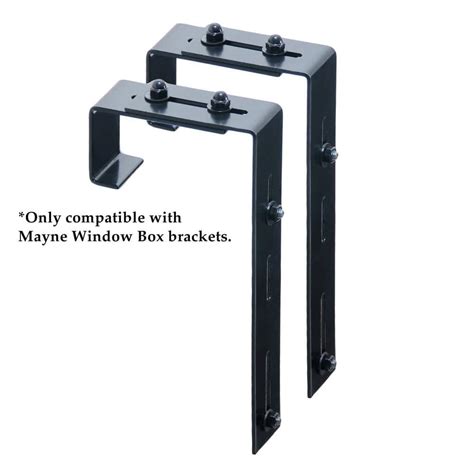 steel window box brackets 2-pack 11.2-in|Mayne Window Box Deck Rail Steel Brackets (2 .